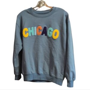 Prince Chicago Navy Fleece Crew Neck Sweatshirt Size Large